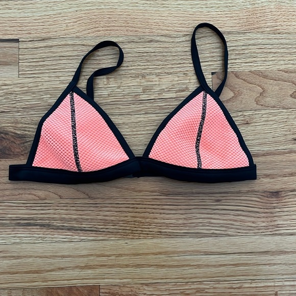 TRIANGL neoprene orange mesh bikini top size small - Picture 1 of 3